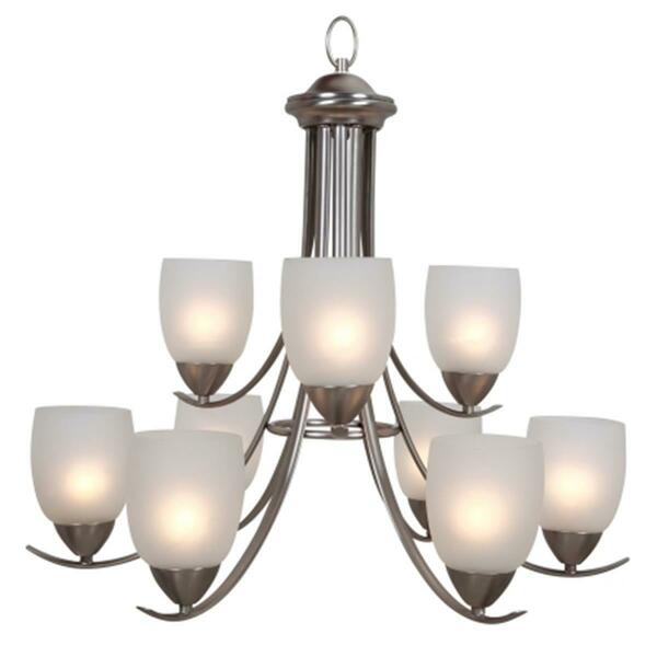 Yosemite Home Decor 9 Lt Chandelier in Brushed Nickel 1261-9U-BN